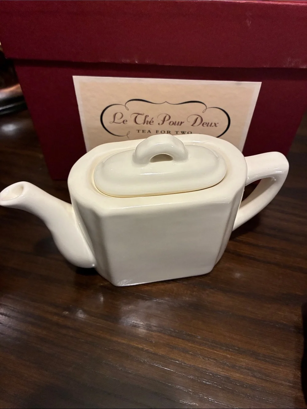 Restoration Hardware Cream Stoneware Tea-for-Two Set with Box